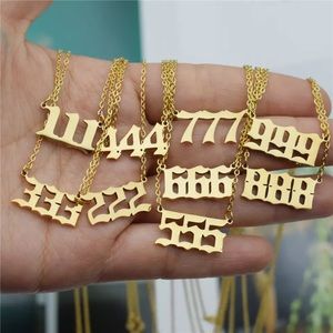 All gold Angel number necklaces